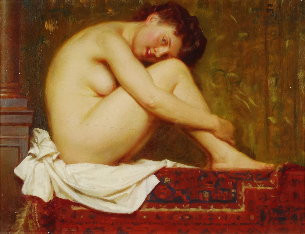 Ženíšek František, Dívčí akt, 1905, olej, plátno, ZČG Ženíšek František, Dívčí akt, 1905, olej, plátno, ZČG