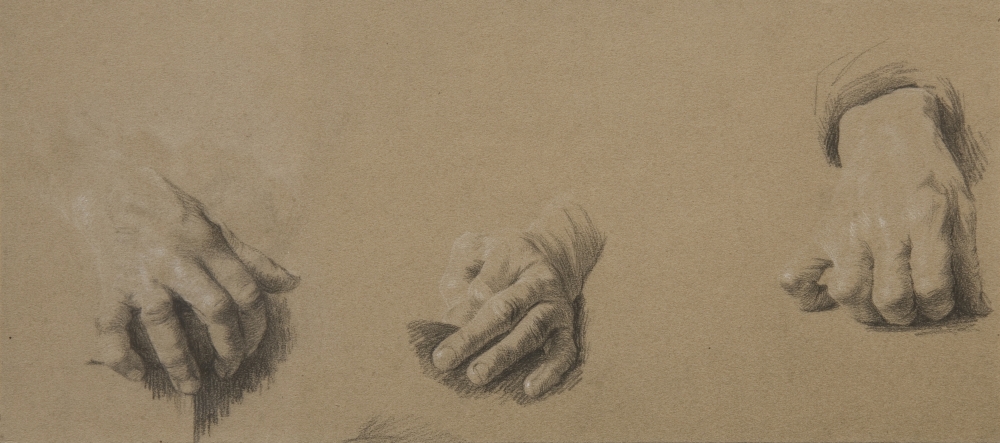 Jiří Kaucký, Tři studie rukou, po 1900, ZČG Jiří Kaucký, Tři studie rukou, po 1900, ZČG