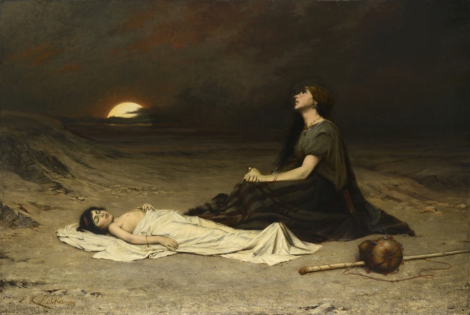 Liška Emanuel Krescenc, Hagar a Izmael na poušti, 1883, ZČG Liška Emanuel Krescenc, Hagar a Izmael na poušti, 1883, ZČG