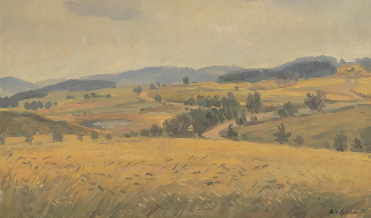 Alois Moravec, Kozlovské pole před žněmi, 1953, ZČG